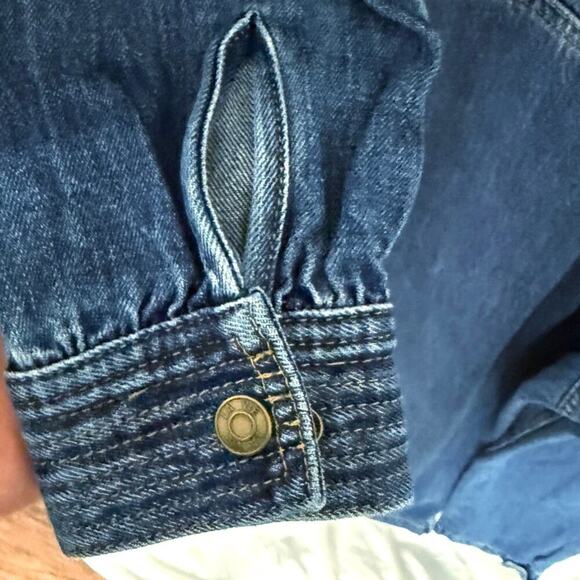 Anthropologie La Vie Rebecca Taylor Midweight Denim Jumpsuit Marine Blue Sz S - Picture 6 of 8